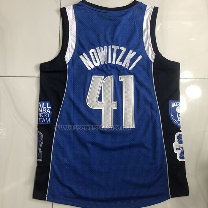 Camiseta Kyrie Irving NO 41 Dallas Mavericks Mitchell & Ness Hall of Fame 1998 Azul